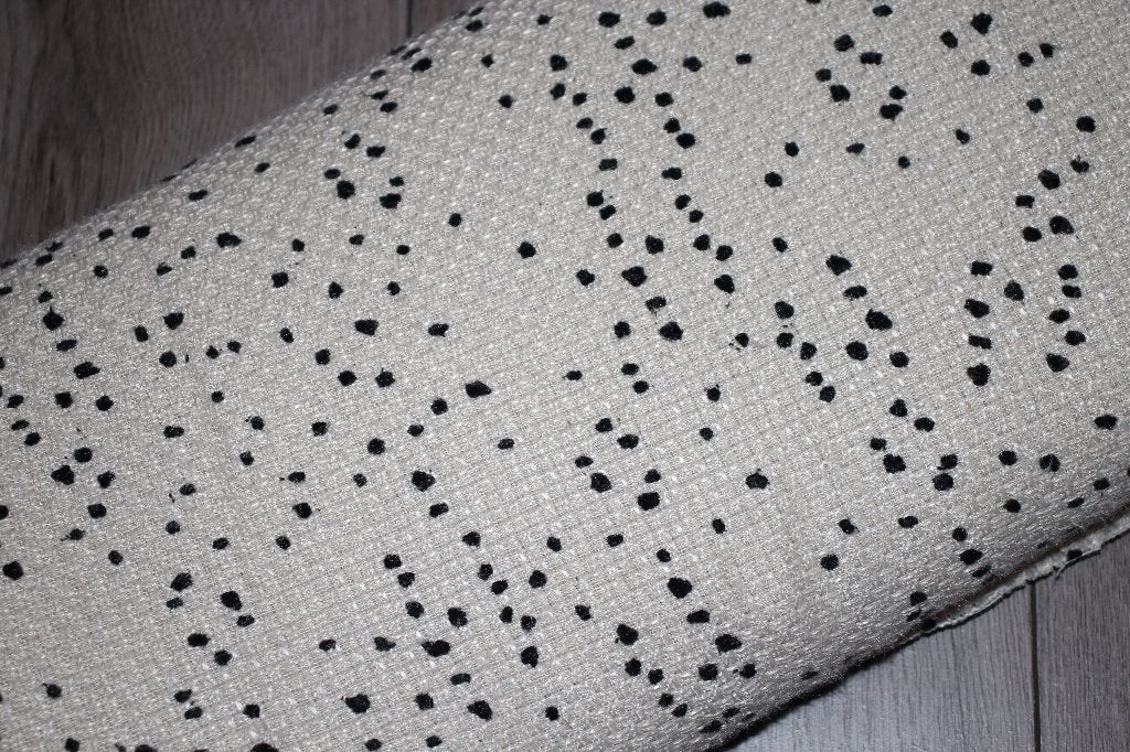 Polyester stof grof geweven / Tweed - beige/zwart #2538, 120 cm of meer, Beige, Ophalen of Verzenden, Polyester