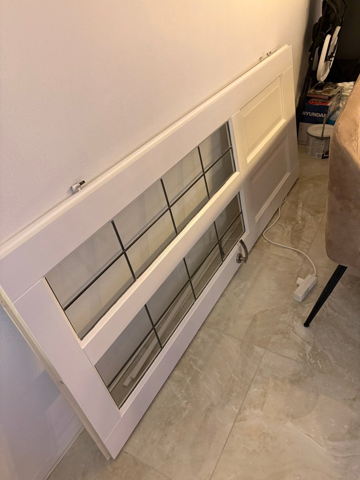 Binnendeur met glas, 210x83 cm, Ophalen, Gebruikt, 80 tot 100 cm, Binnendeur