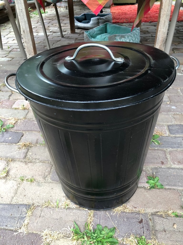 Prullenbak / opbergton - Ikea Knodd zwart, Huis en Inrichting, Woonaccessoires | Prullenbakken, Ophalen, Gebruikt, Metaal, 5 – 50