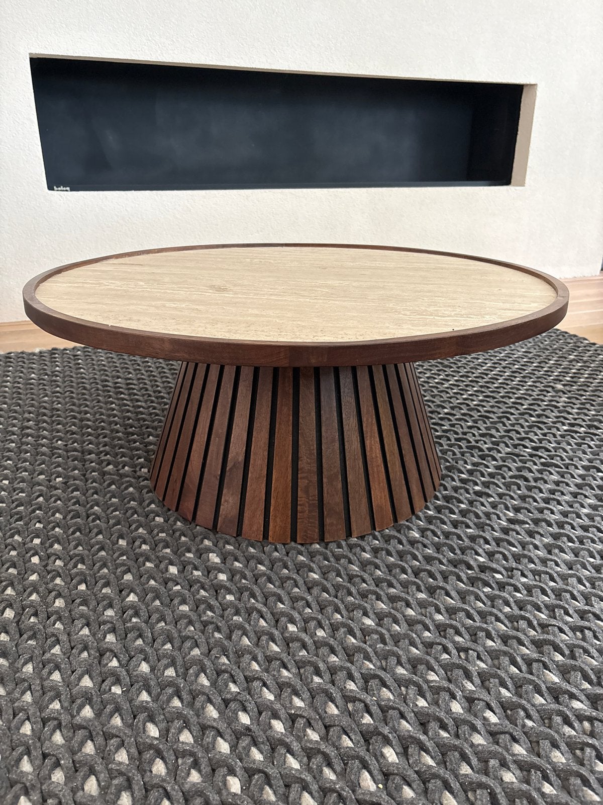 Ronde salontafel (Cleo salontafel), Ophalen, Japandi, 100 tot 150 cm, Rond