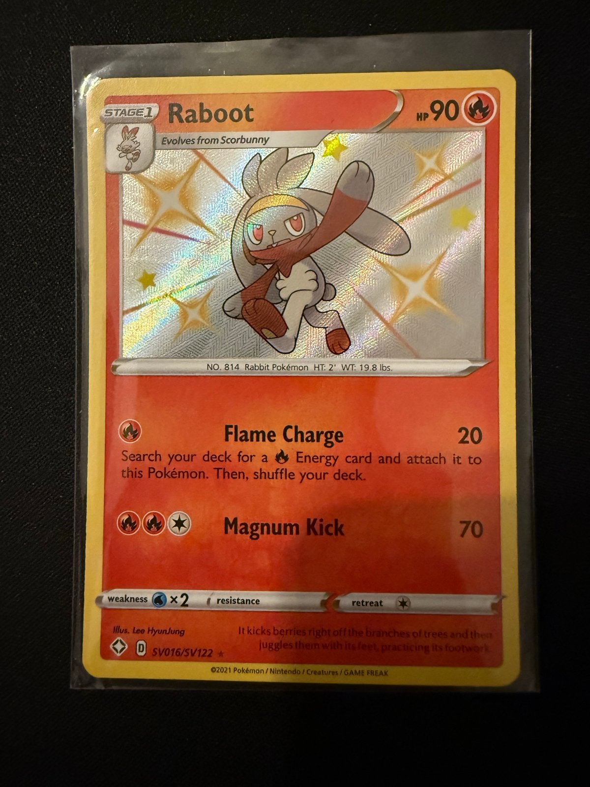 Pokémon Kaart Raboot SV016/SV122 Shiny Vault, Ophalen of Verzenden, Zo goed als nieuw, Losse kaart, Foil