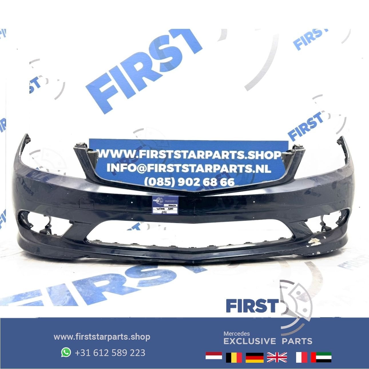 W204 AMG voorbumper PDC A2048853725 zwart wit grijs 2007-201, Gebruikt, -, Voor, Ophalen of Verzenden