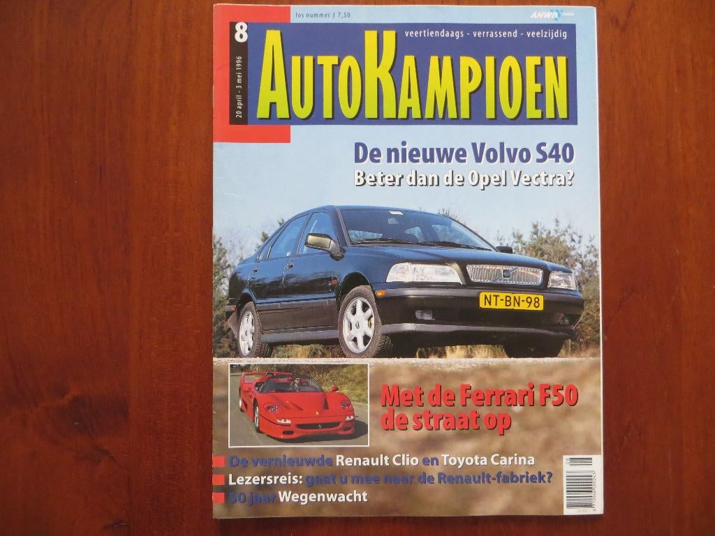 Autokampioen 8 1996 Volvo S40, Renault Clio Ph. 3, Carina, Ophalen of Verzenden, Nieuw, Renault