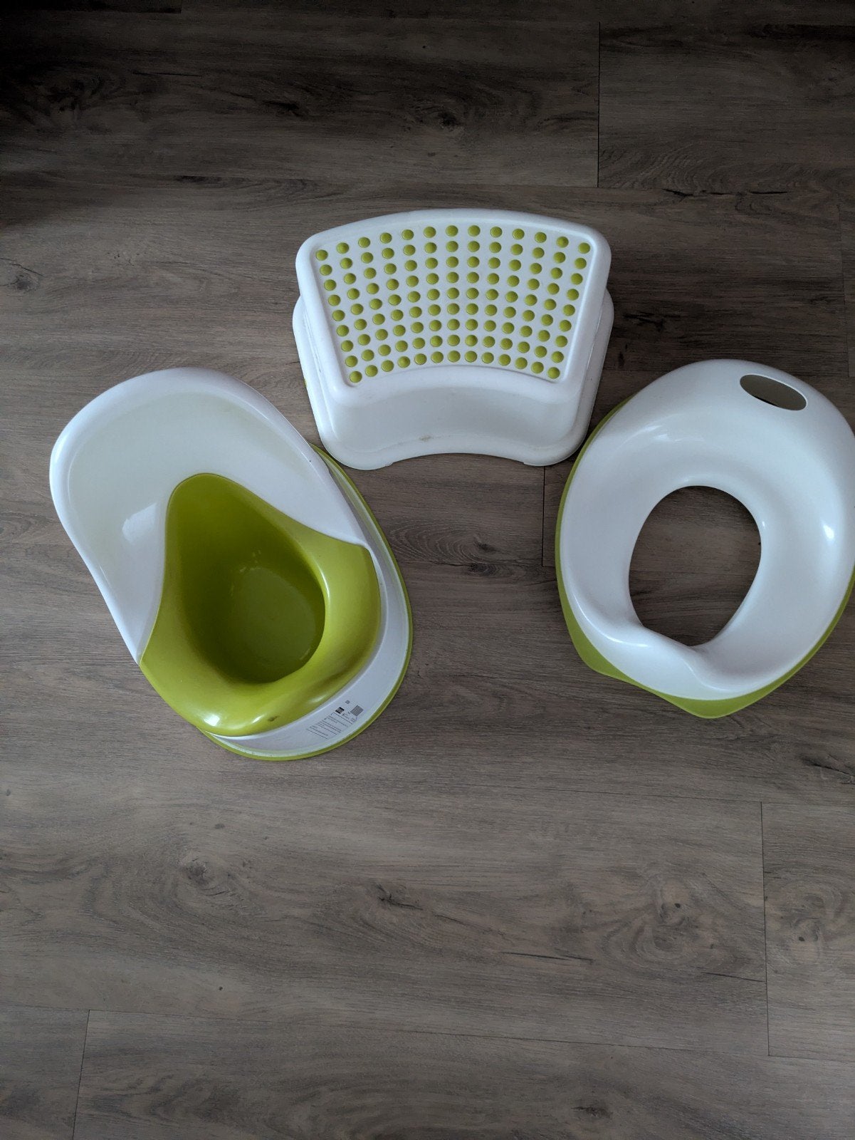 Potje, wc-bril verkleiner en opstapje - Groen/Wit, Overige typen, Zo goed als nieuw, Standaard, Ophalen