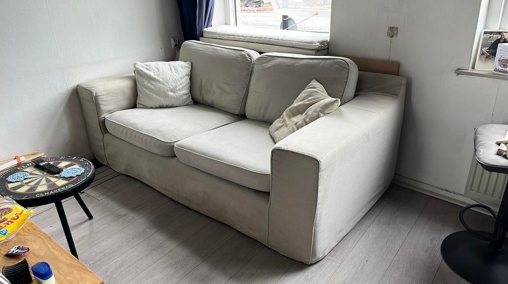 Beige bank, Ophalen, Gebruikt, Driepersoons, 75 tot 100 cm