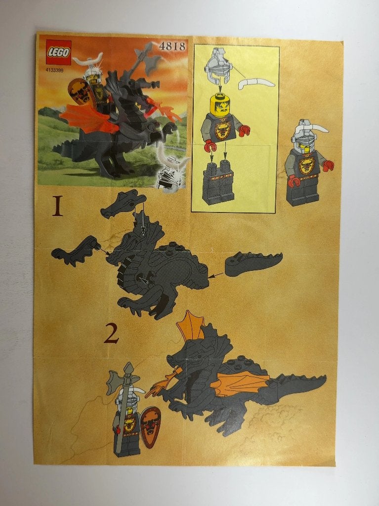 LEGO Castle 4818 (Instructions) for Set 4818 Dragon Rider, Gebruikt, Lego, Overige typen, Ophalen of Verzenden
