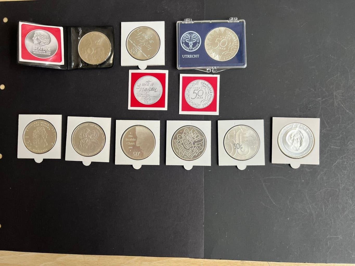 BEATRIX COMPLETE  SERIE 50 GULDEN 1982-1998 5% boven spot, Koningin Beatrix, Zilver, 50 gulden, Verzenden