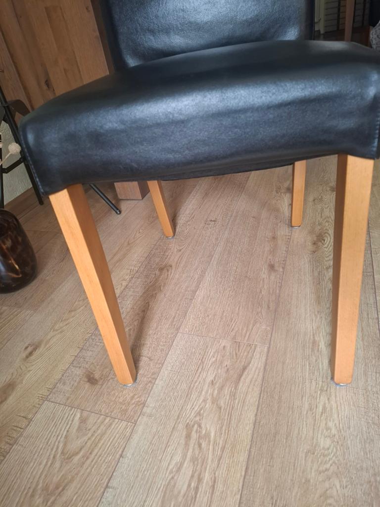 4 eetkamer stoelen, Ophalen, Gebruikt, Bruin, Leer