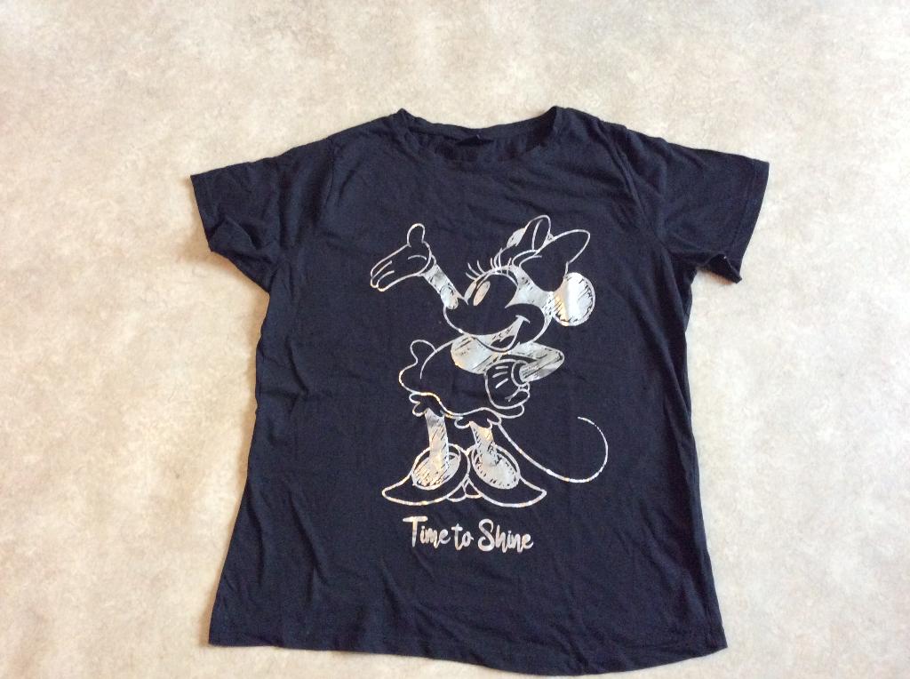 Disney Minnie Mouse T-shirt maat M. Metallic "Time to shine", Kleding | Dames, T-shirts, Maat 38/40 (M), Disney, Zwart, Ophalen of Verzenden