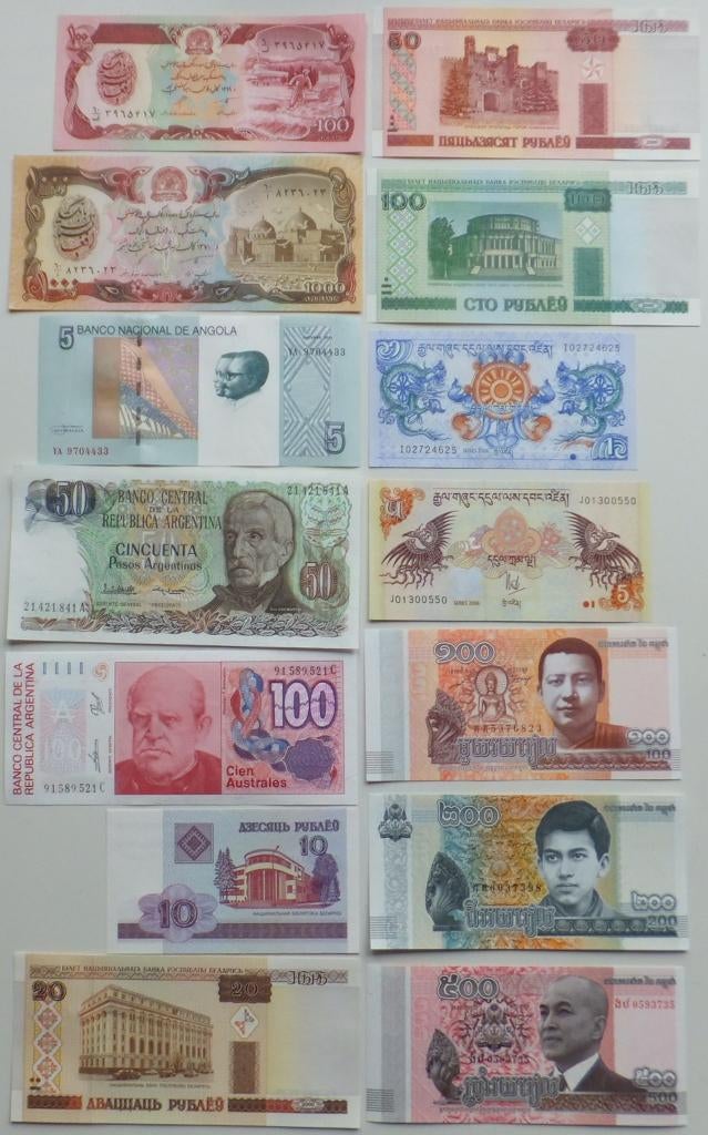 Bankbiljetten wereld, prachtcollectie 170 biljetten vnl. UNC, Ophalen of Verzenden, Buitenland, Bankbiljetten