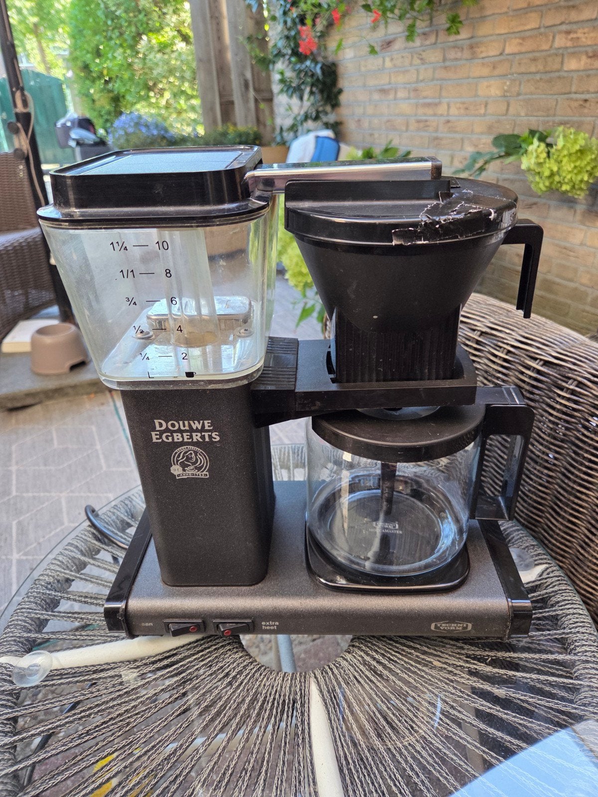 Douwe egberts moccamaster donkergrijs, Ophalen, Gebruikt, Koffiemachine, Gemalen koffie