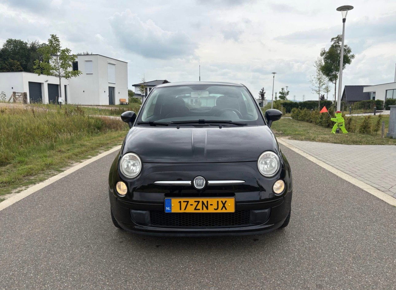 Fiat 500 1.4 16V 73KW C 2008 Zwart “Black on Black”, Voorwielaandrijving, 4 cilinders, 4 stoelen, Origineel Nederlands