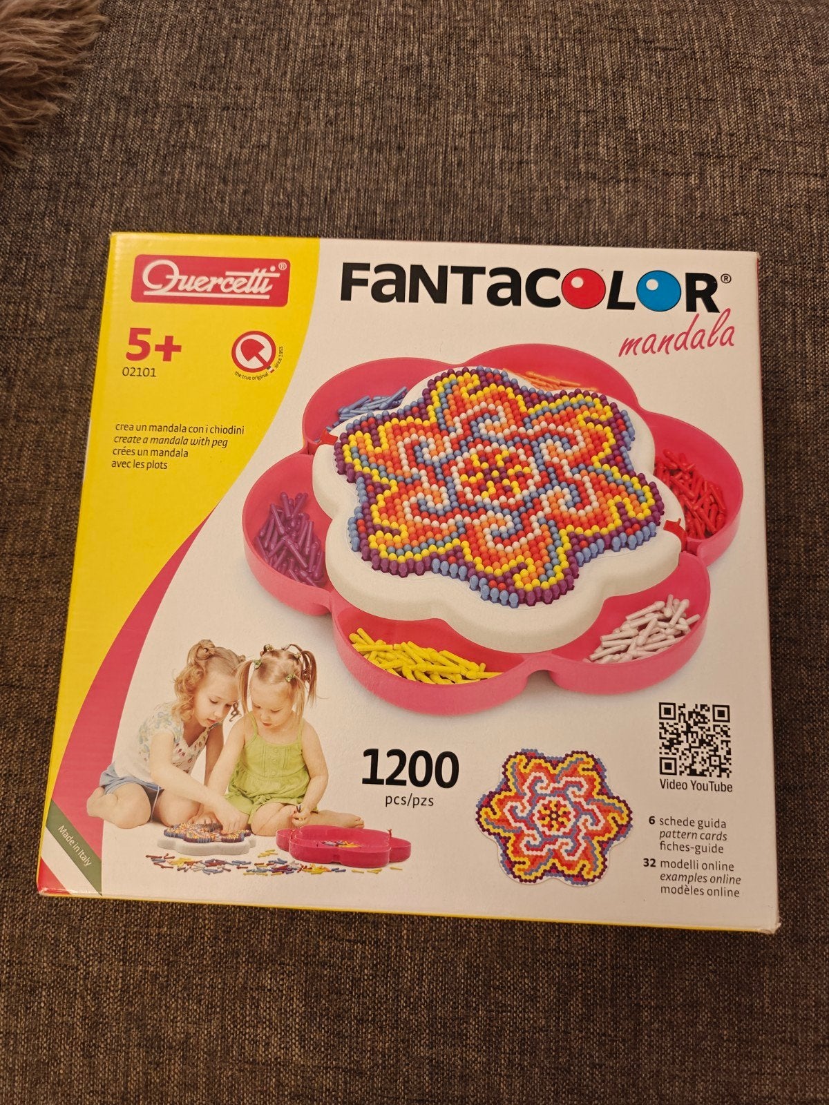 Quercetti Fantacolor Mandala 1200 stuks - Prikbordspel, Ophalen of Verzenden, Zo goed als nieuw, Knutselen