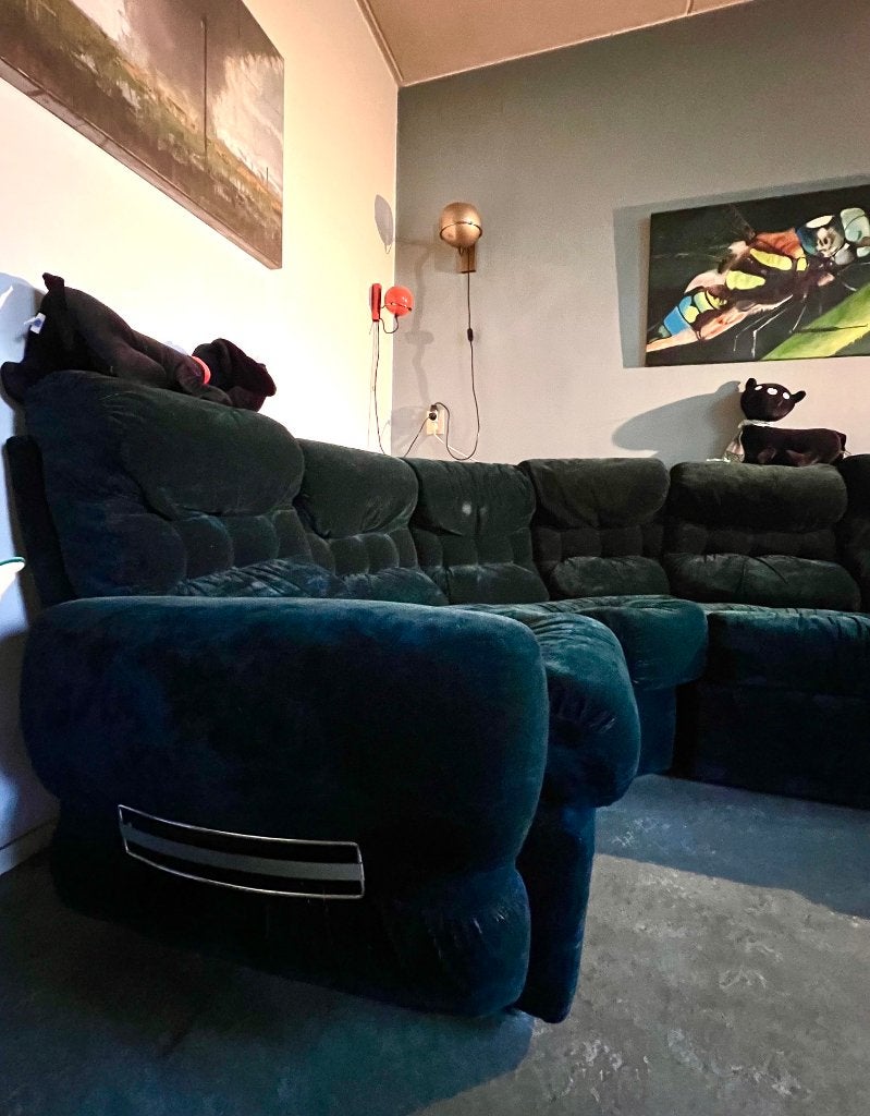 Retro bank uit Frankrijk  (met slaapbank), Huis en Inrichting, Ophalen, 250 tot 300 cm, Gebruikt, Minder dan 75 cm