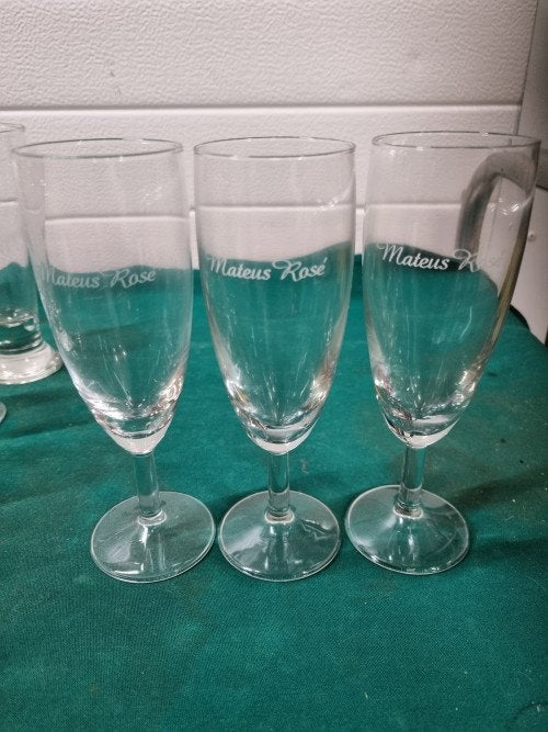 glazen mateus rose glazen drie stuks, Verzamelen, Ophalen of Verzenden, 'T Olde Gre-j, Info@toldegrej.nl, Endepoelstraat 20f Didam