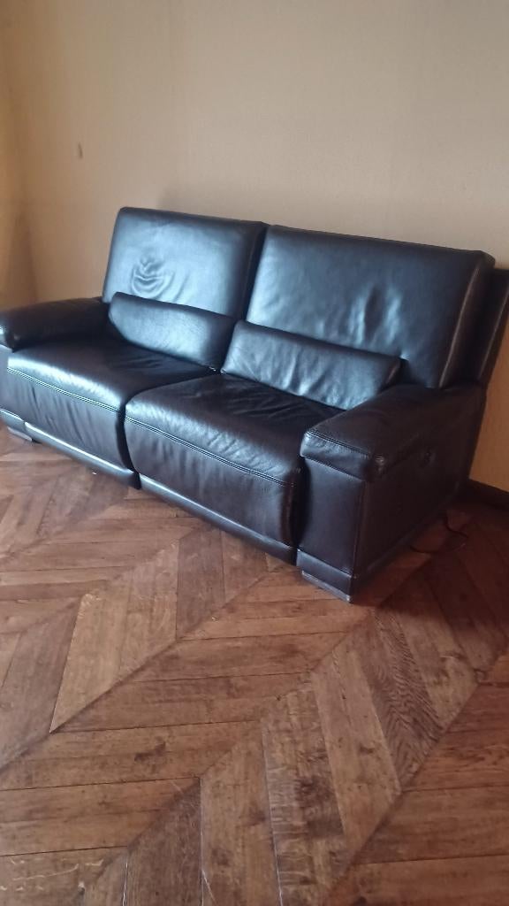 lederen relax 2 zit, Ophalen, Gebruikt, 150 tot 200 cm, Tweepersoons