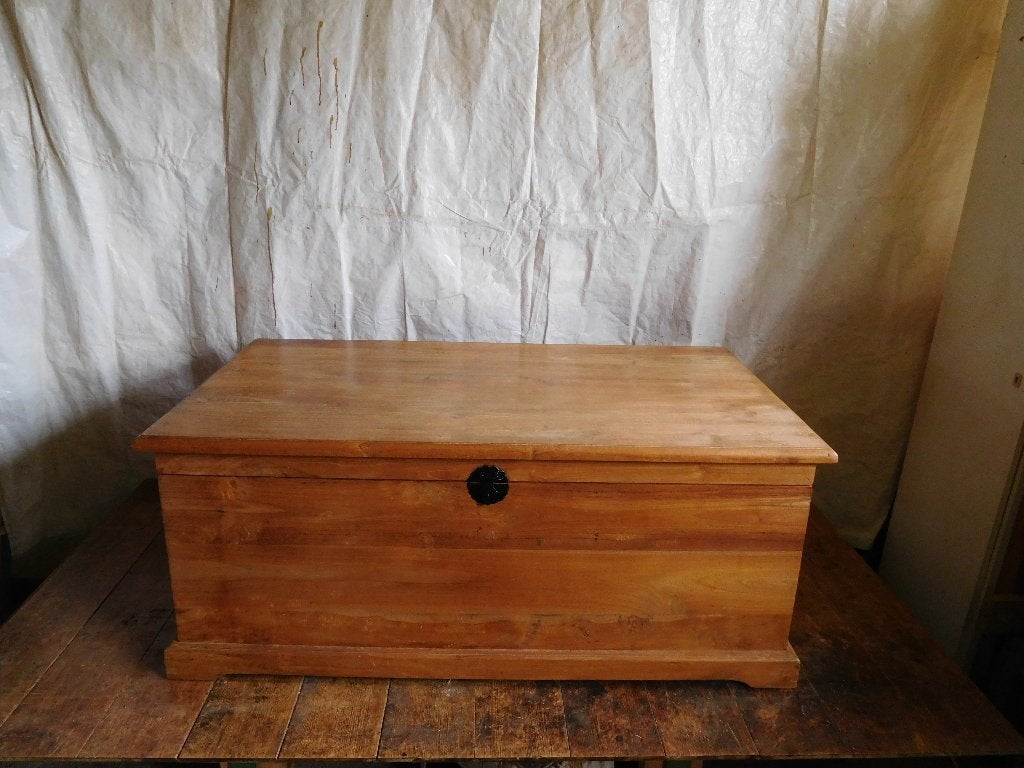 teak houten dekenkist, Huis en Inrichting, Ophalen, 50 tot 100 cm, Teakhout, Zo goed als nieuw