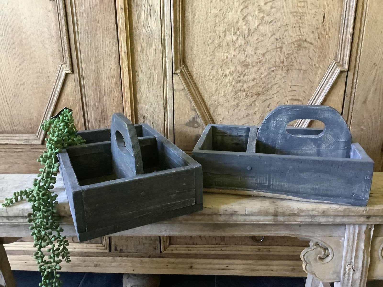 NIEUW set van 2 houten voorraad bakken manden, Ophalen of Verzenden, Nieuw, Hout