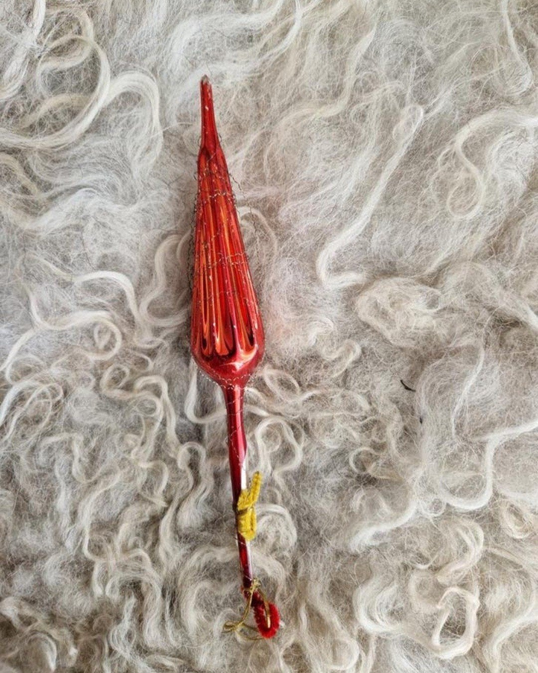 Antieke kerstbal paraplu rood, Diversen, Kerst, Ophalen