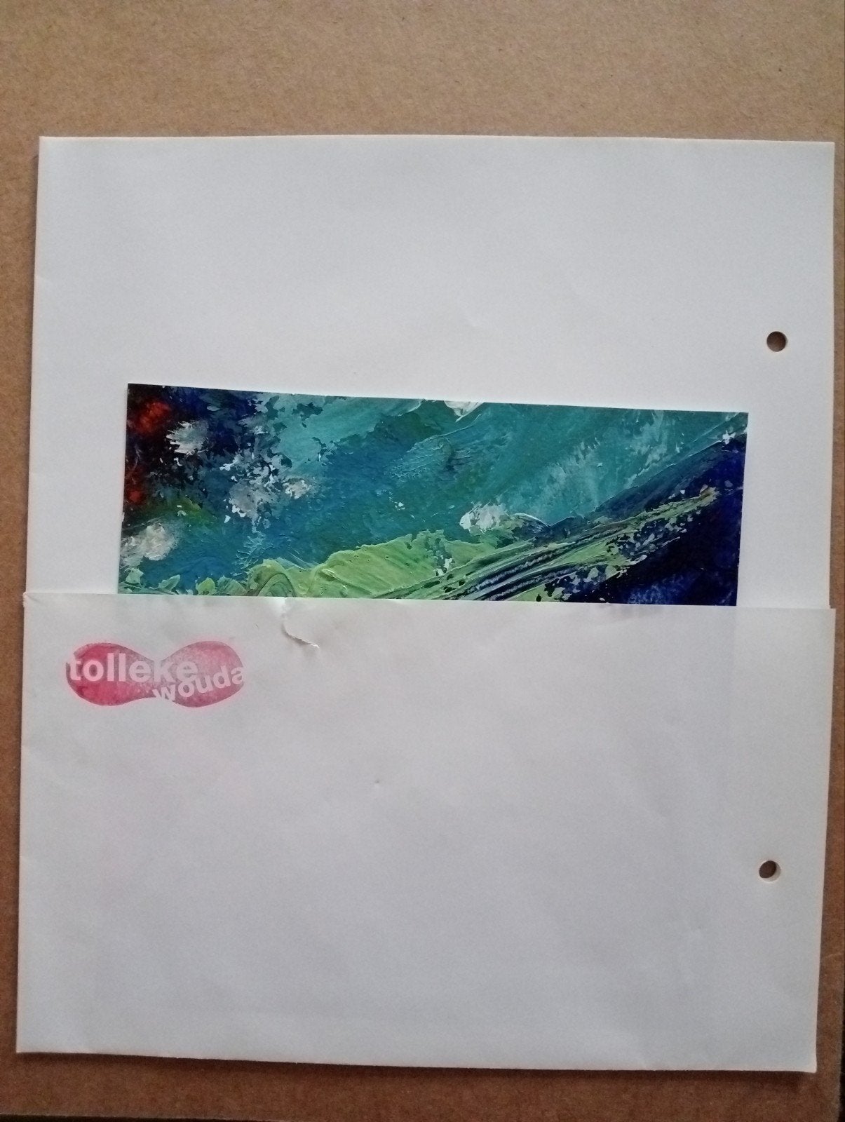 Tolleke Wouda abstracte compositie Gouache karton olieverf, Ophalen of Verzenden