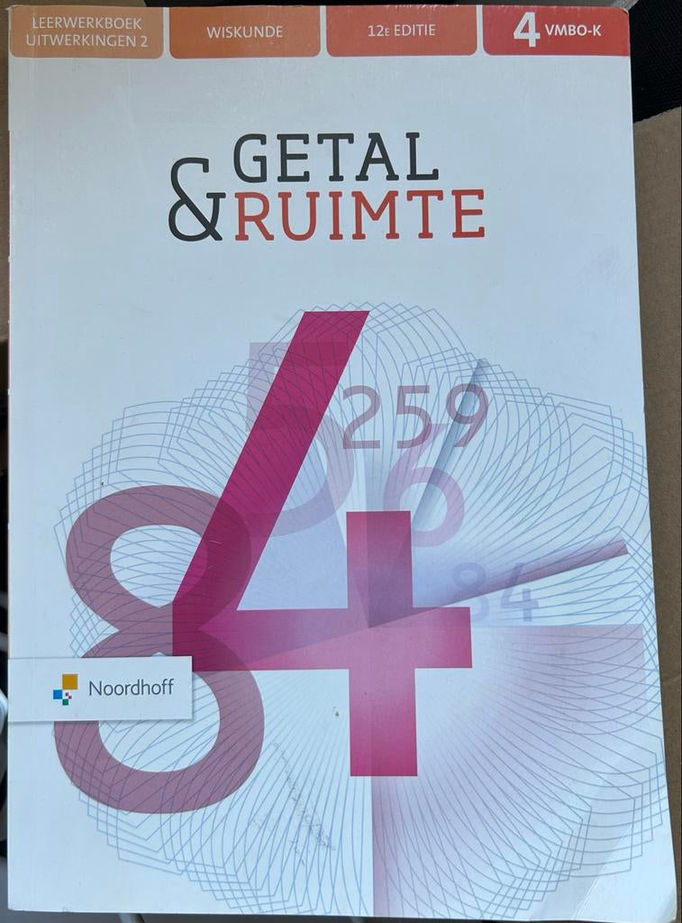 Getal & Ruimte Wiskunde 4 VMBO-K Leerwerkboek Uitwerkingen, Boeken, Schoolboeken, Ophalen, Zo goed als nieuw, VMBO, Overige vakken