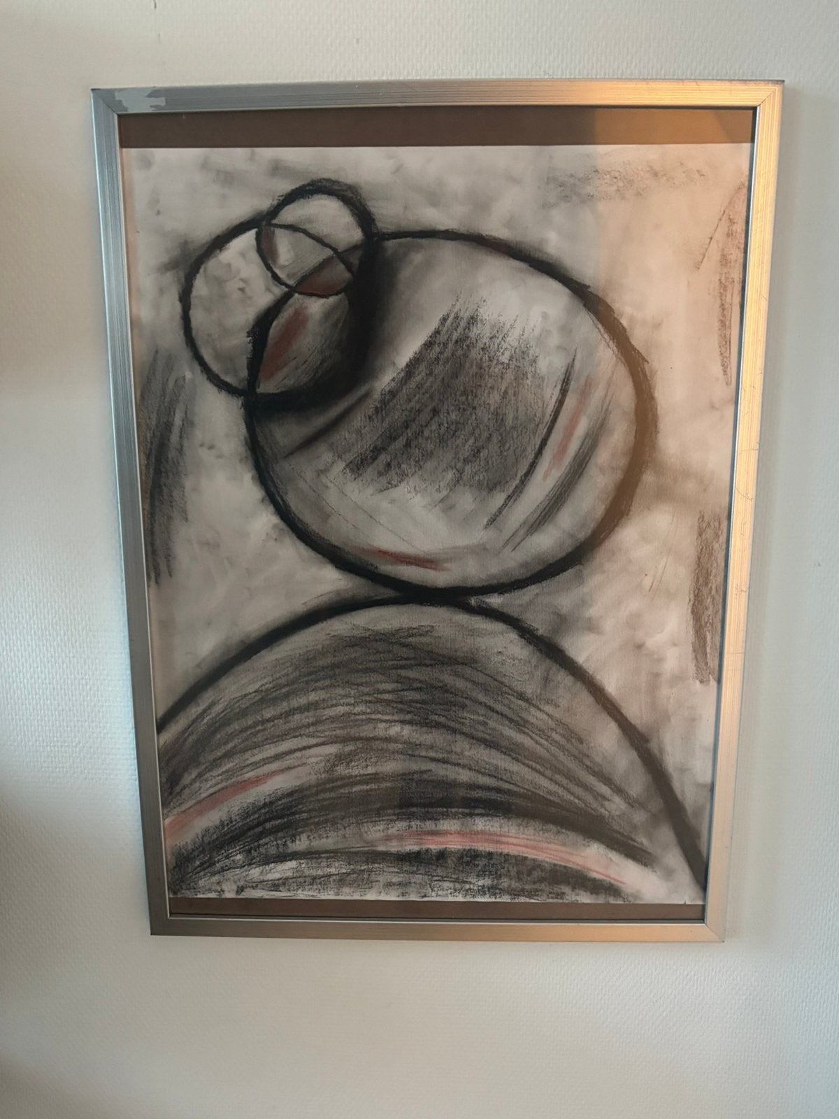 Origineel Abstract Kunstwerk – Houtskool & Conté, Ophalen of Verzenden