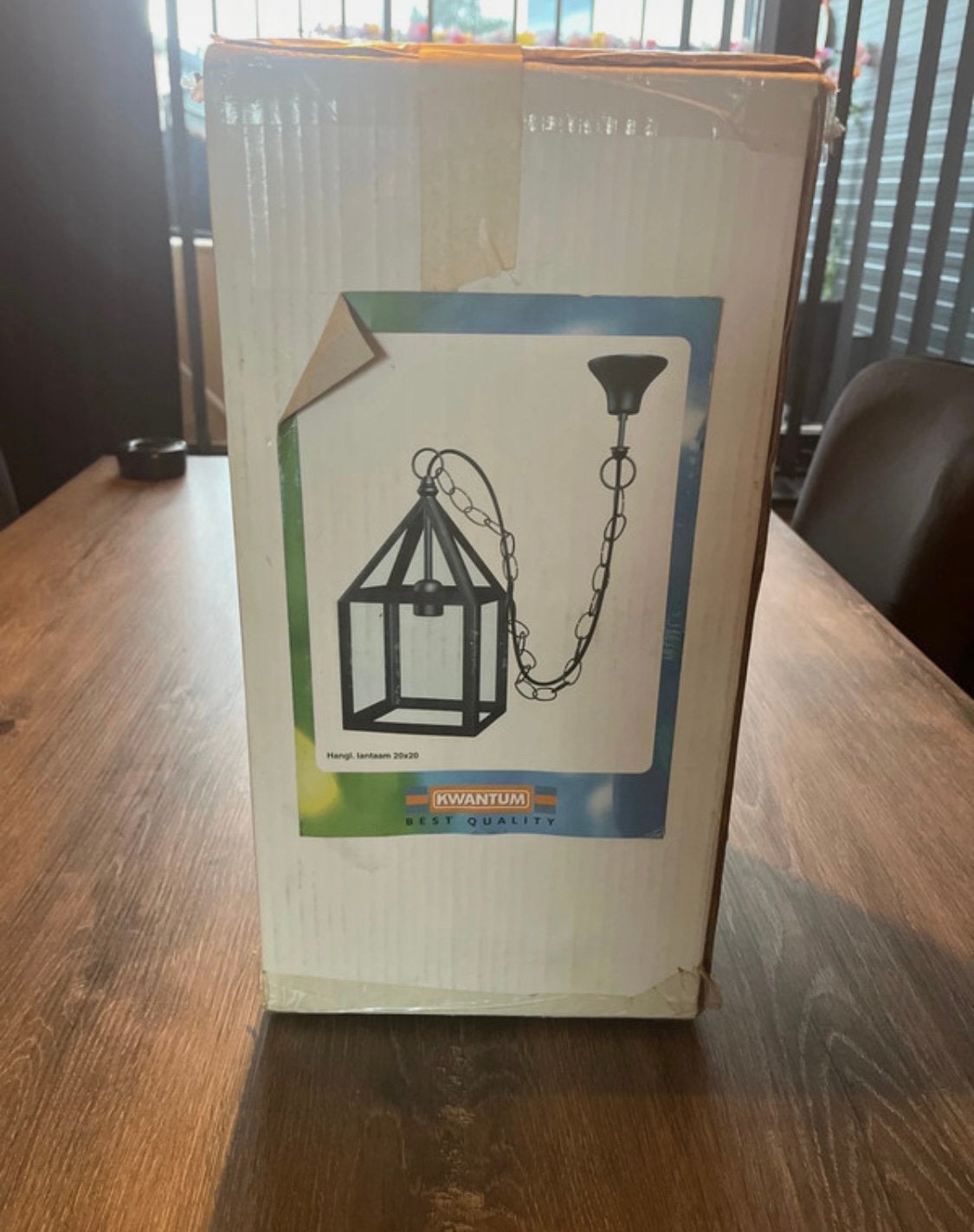 Hanglamp lantaarn, Ophalen of Verzenden, Zo goed als nieuw, Minder dan 50 cm, 50 tot 75 cm