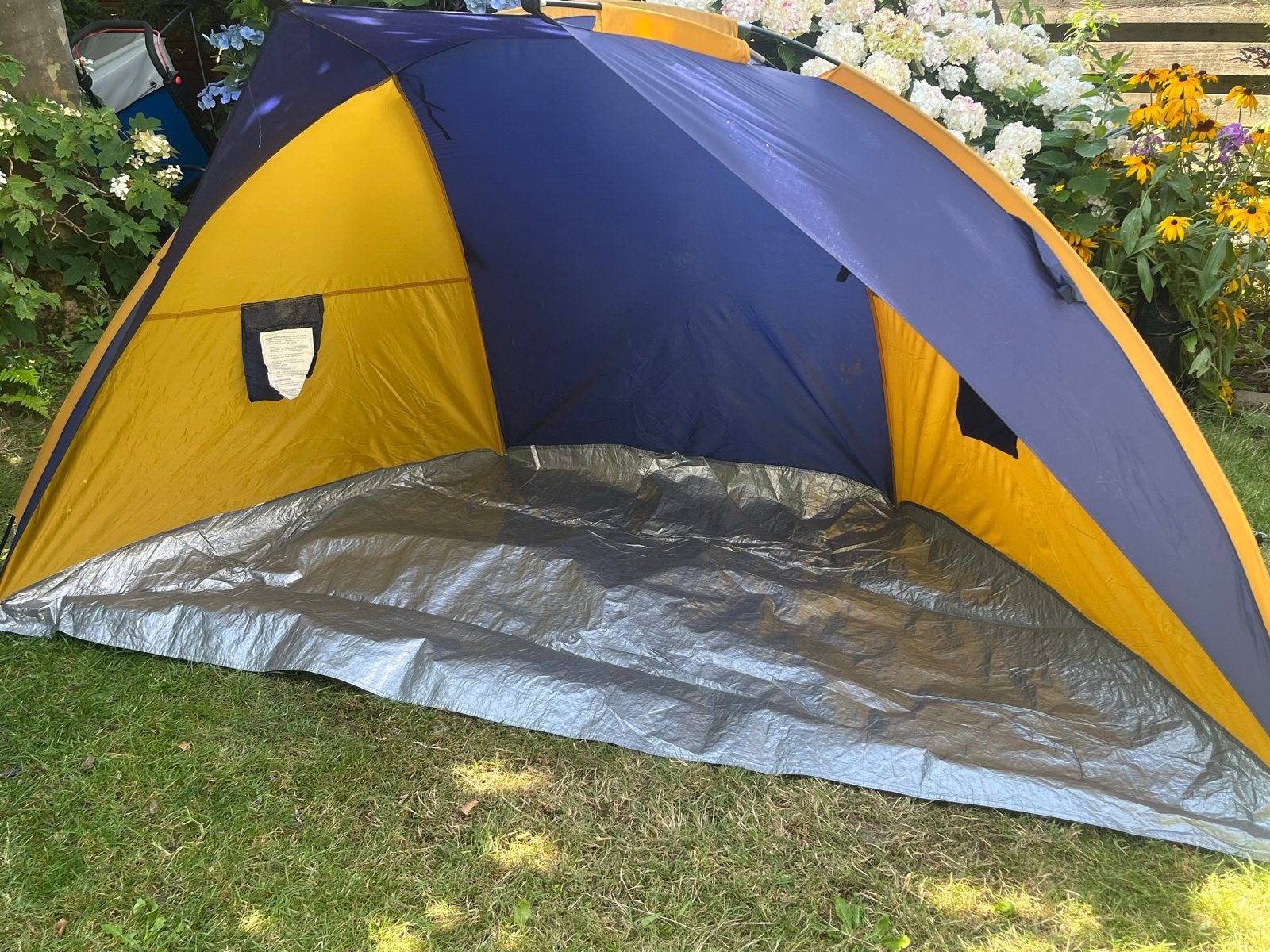 Strandtentje / Pop-up tentje geel/blauw, Ophalen of Verzenden, Gebruikt, Tot en met 2