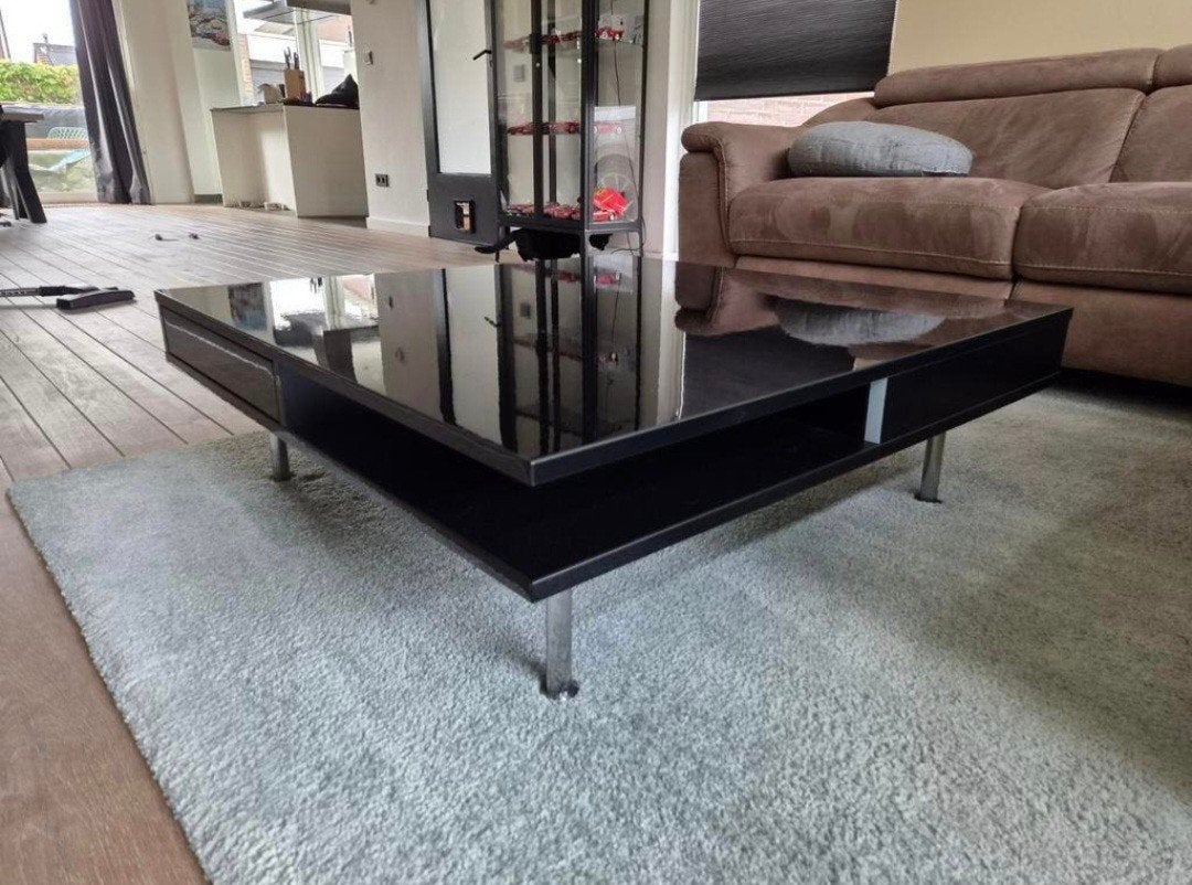 Zwarte salontafel Ikea TOFTERYD, Huis en Inrichting, Tafels | Salontafels, Ophalen, Gebruikt, 50 tot 100 cm, Overige materialen