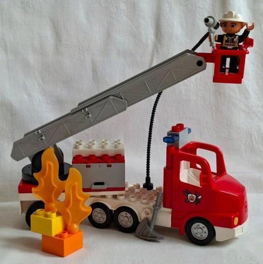 Duplo Brandweerwagen Brandweerauto Ladderwagen set 5682, Ophalen of Verzenden, Zo goed als nieuw, Duplo, Complete set