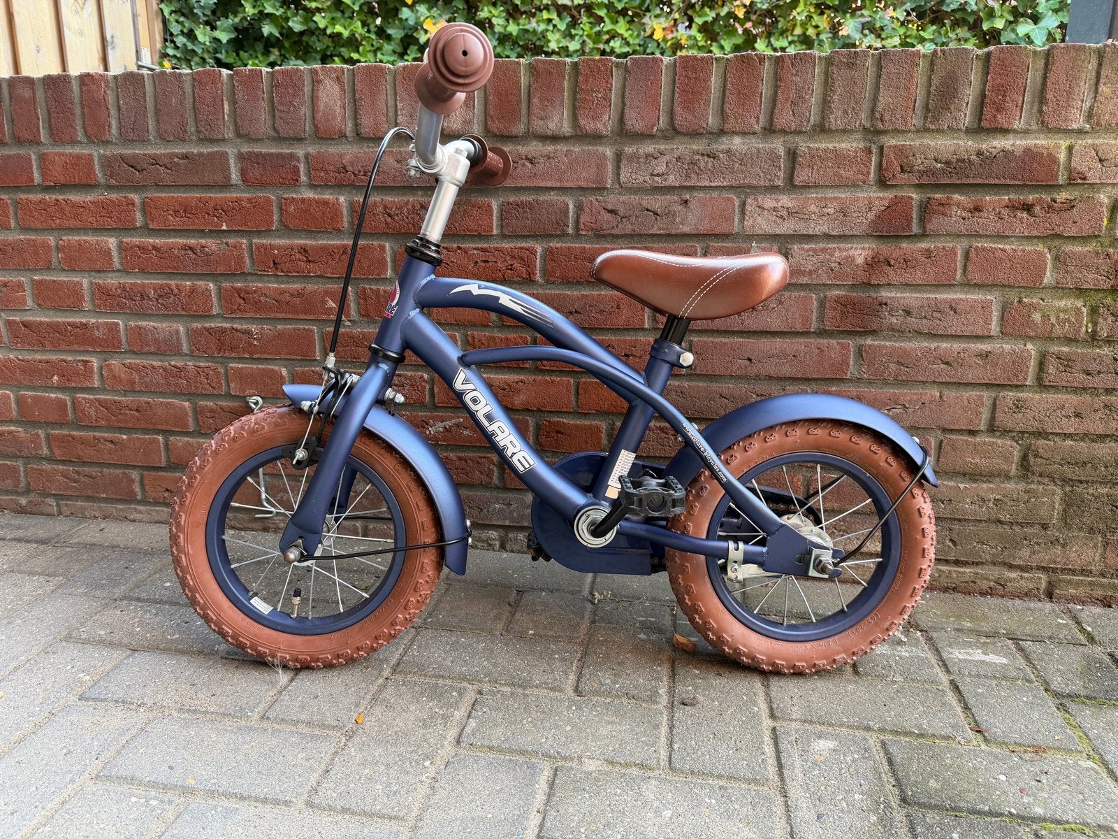 Volare Blue Cruiser Kinderfiets 12 inch met zijwieltjes, Ophalen, Terugtraprem, Zijwieltjes, Minder dan 16 inch