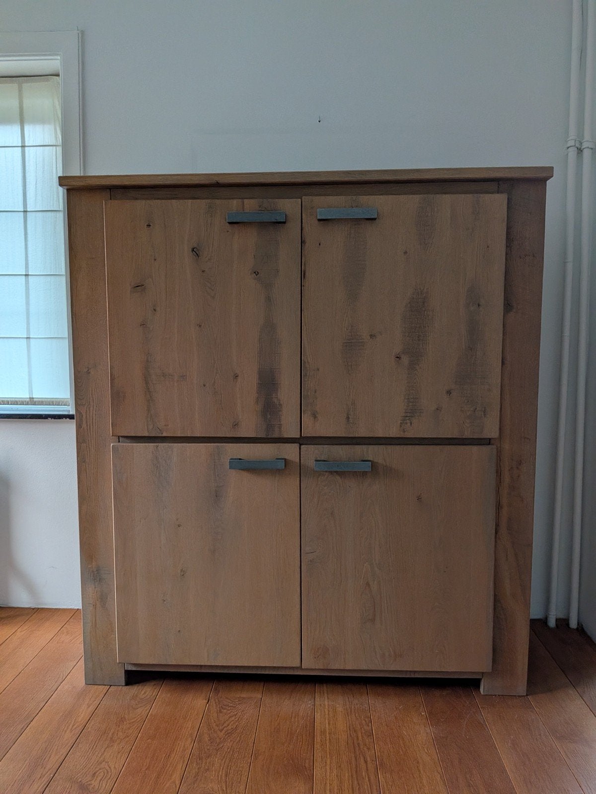 Eiken kast 145x130 cm met softclose scharnieren, Ophalen, Gebruikt, 100 tot 150 cm, 100 tot 150 cm