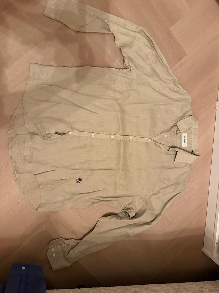Loewe linnen overhemd XL - Beige, Kleding | Heren, Ophalen of Verzenden, Zo goed als nieuw, Beige, Halswijdte 43/44 (XL)