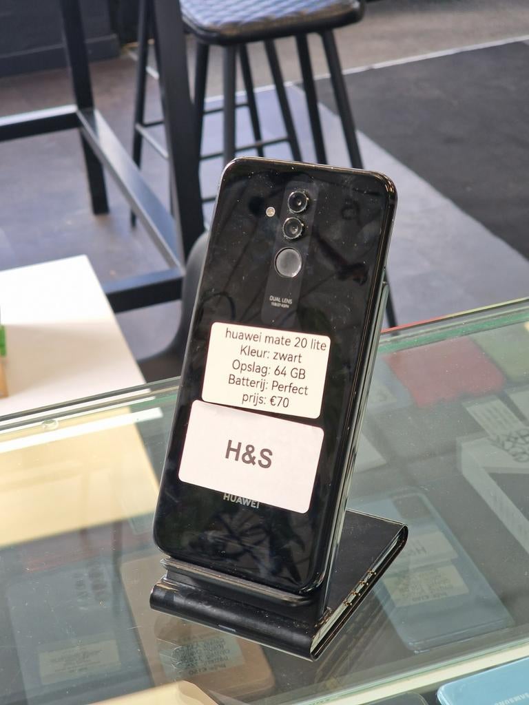 Huawei mate 20 lite. 64 GB.  2 jaar garantie, Ophalen of Verzenden, Zo goed als nieuw, Zwart