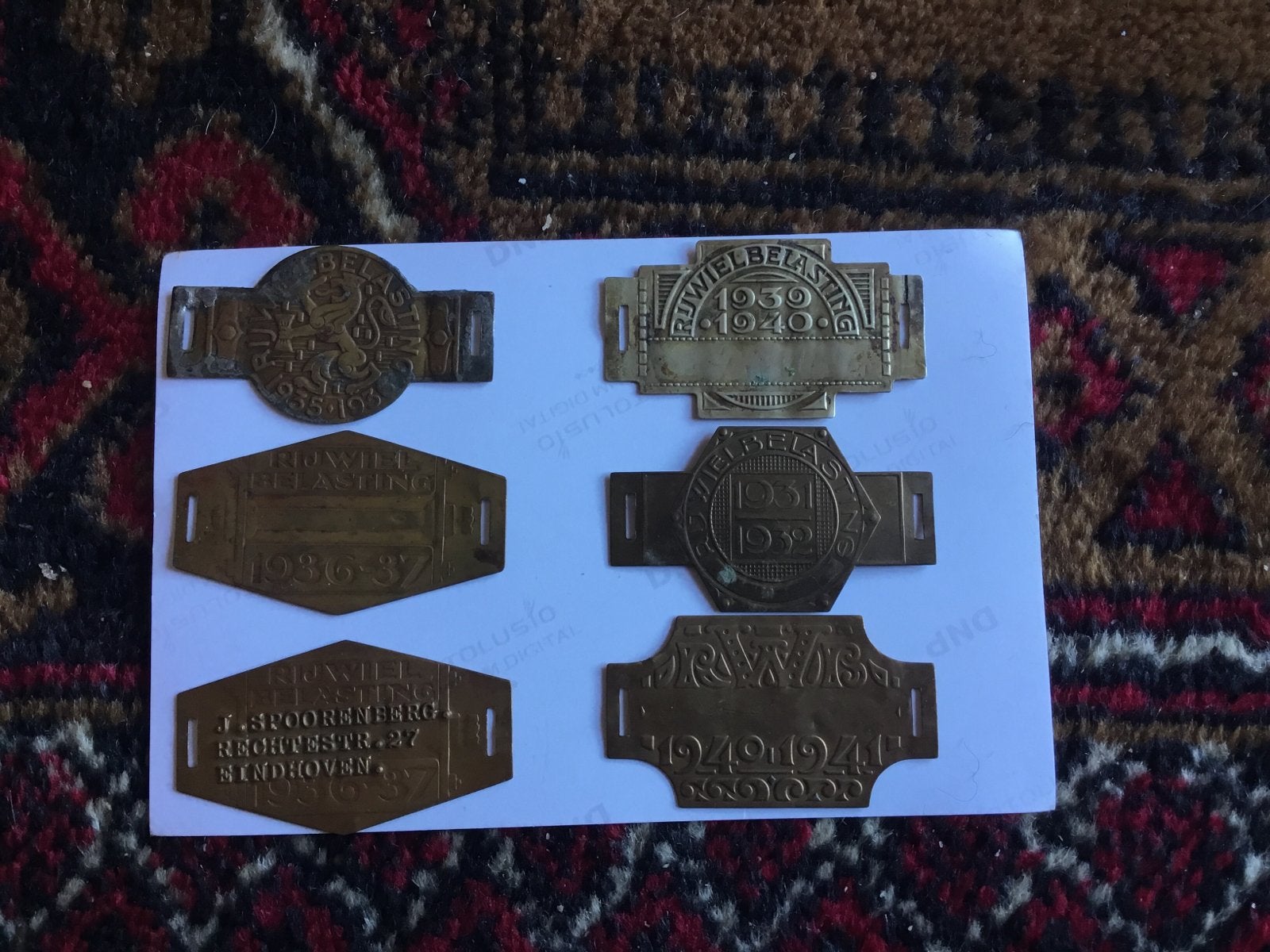 Oude Nederlandse Rijwielbelastingplaatjes (1930-1941), Verzamelen, Overige Verzamelen, Ophalen of Verzenden, Gebruikt