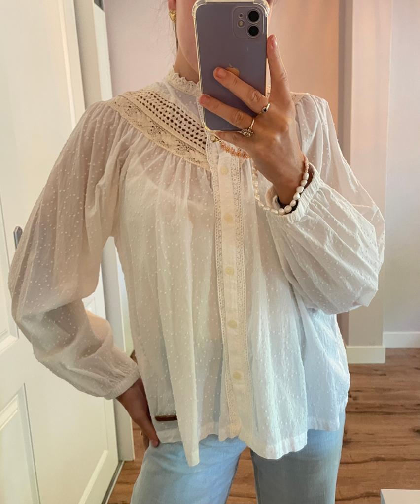 Moscow blouse Annes gebrokenwit maat M, Kleding | Dames, Ophalen of Verzenden, Zo goed als nieuw, Maat 38/40 (M), Beige