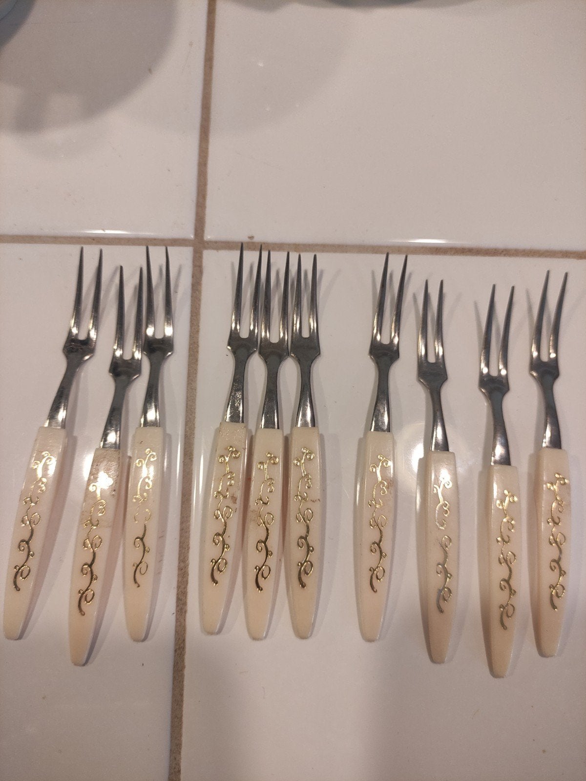 Vintage prikvorkjes , prikkers set - 10 stuks, Huis en Inrichting, Ophalen of Verzenden, Rvs of Chroom