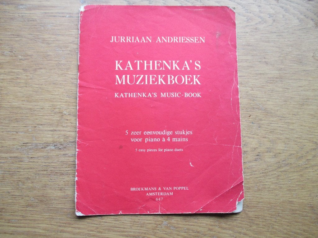 Jurriaan Andriessen - Kathenka's Muziekboek (Piano 4-handig), Gebruikt, Klassiek, Ophalen of Verzenden, Artiest of Componist