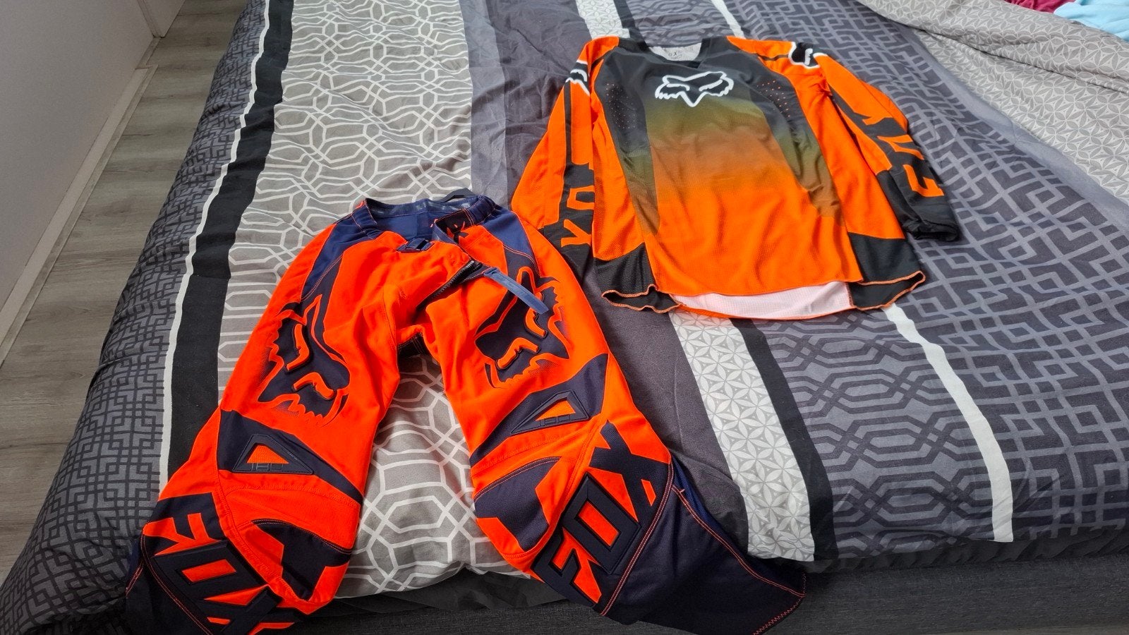 Fox Motorcrosskleding Set - Oranje/Zwart, Motoren, Motorcrosskleding, Heren, Ophalen of Verzenden, Fox