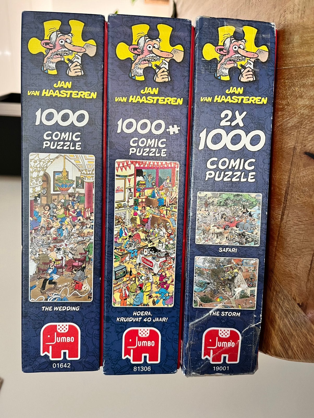 4x Jan van Haasteren puzzels, Ophalen, 500 t/m 1500 stukjes, Zo goed als nieuw, Legpuzzel