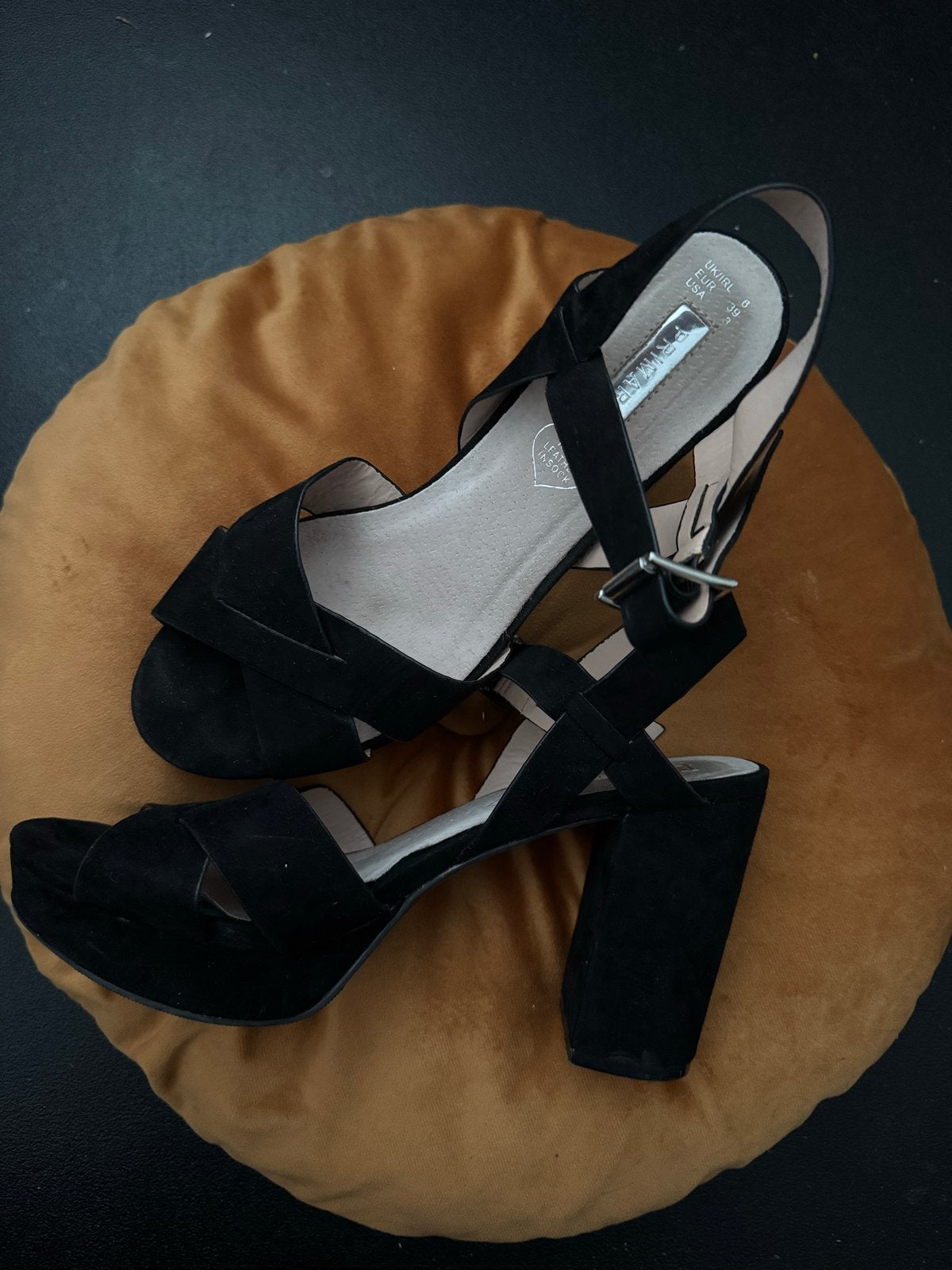 Primark Zwarte Sandalen met Blokhak - Maat 39, Ophalen, Zwart, Sandalen of Muiltjes, Gedragen