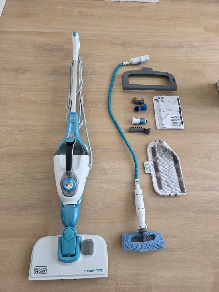 Black+Decker 12-in-1 Steam-Mop Stoomreiniger, Ophalen, Zo goed als nieuw, Stoomreiniger
