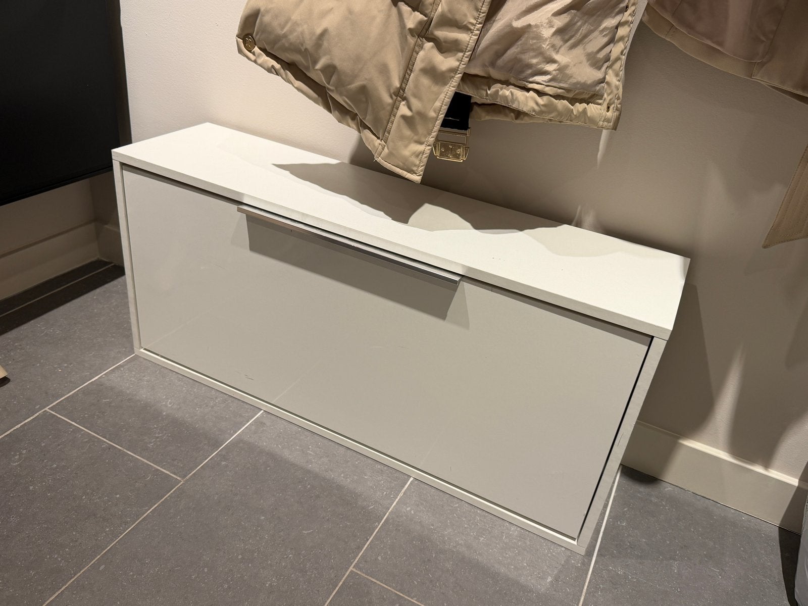 Schoenenkast met 2 vakken - Grijs (89x23x40 cm), Huis en Inrichting, Ophalen, Gebruikt