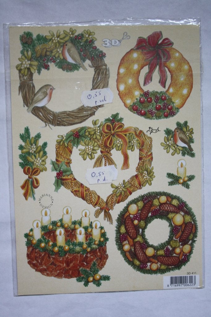 2 st. A5 knipvellen A5 3D marianne design 9973, Ophalen of Verzenden, Nieuw, Kerst, Knipvel