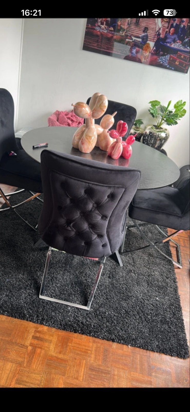 Zwart/antraciet vloerkleed Leen Bakker, Huis en Inrichting, Stoffering | Tapijten en Kleden, Ophalen, Gebruikt, Zwart, 150 tot 200 cm
