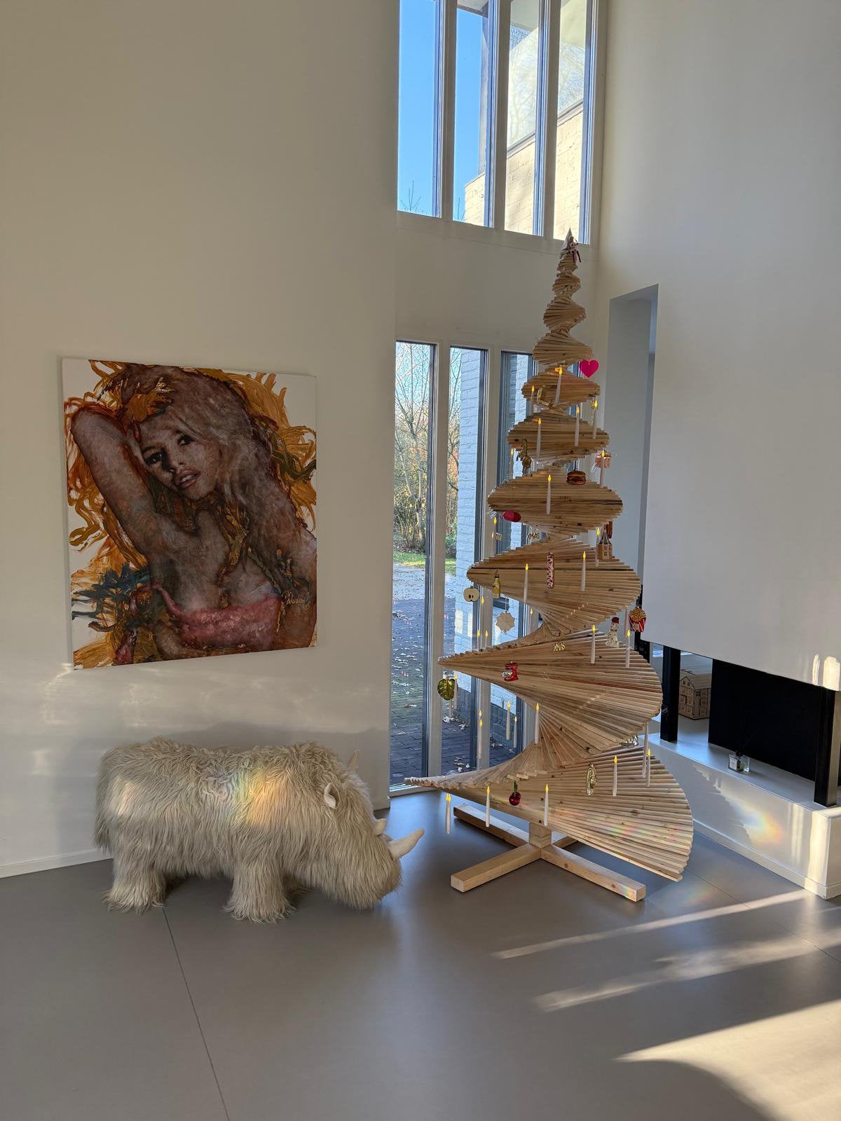 Houten kerstboom met een hoogte van 285cm, Ophalen, Nieuw