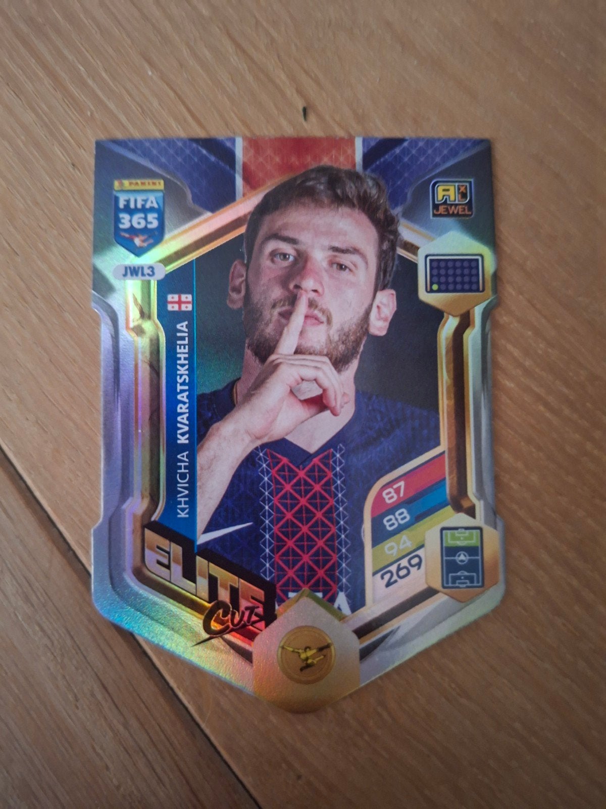 FIFA 365 Adrenalyn XL Khvicha Kvaratskhelia Jewel Kaart, Ophalen of Verzenden, Zo goed als nieuw, Buitenlandse clubs, Spelerskaart