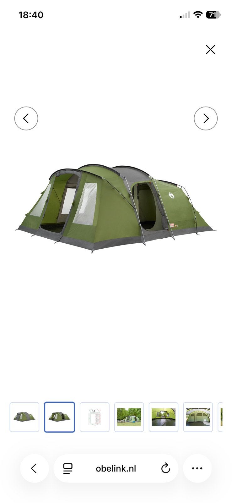 Coleman Vespucci 6 pers tent, Ophalen, Gebruikt