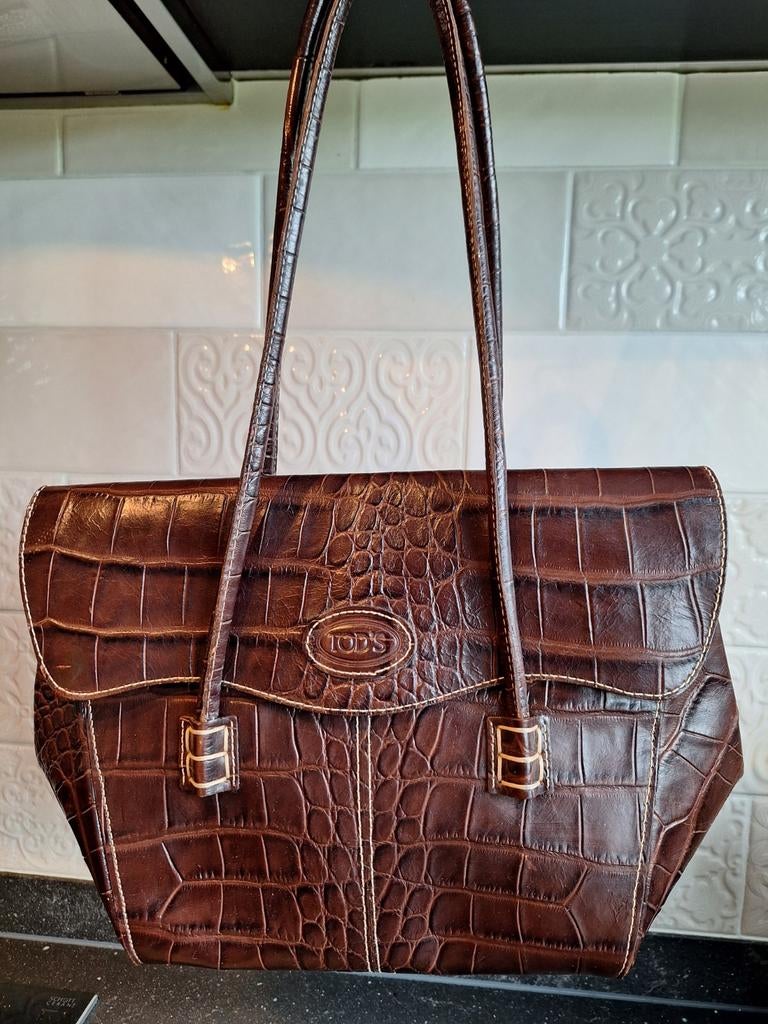 Tod's Tas, 40 tot 60 cm, 20 tot 30 cm, Bruin, Minder dan 35 cm