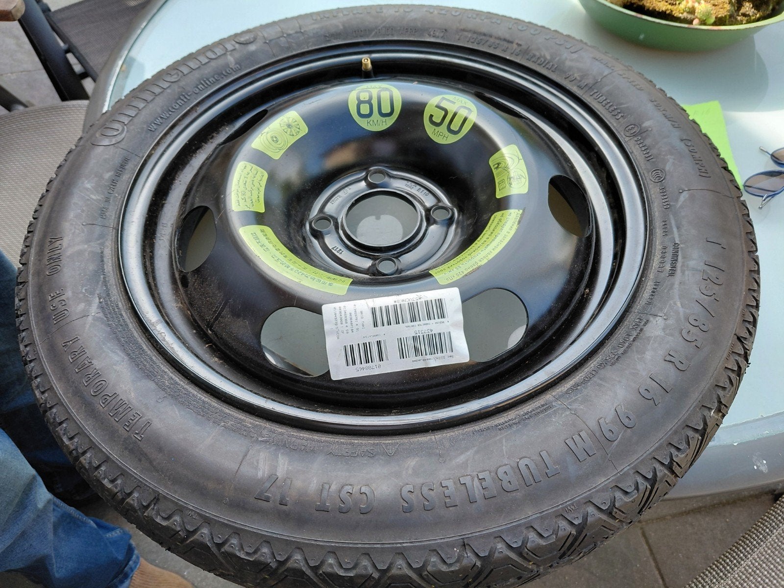 TE KOOP OPEL RESERVEWIEL ( THUISKOMER) 5 KM. MEE GEREDEN., Ophalen, Nieuw, Zomerbanden, Banden en Velgen